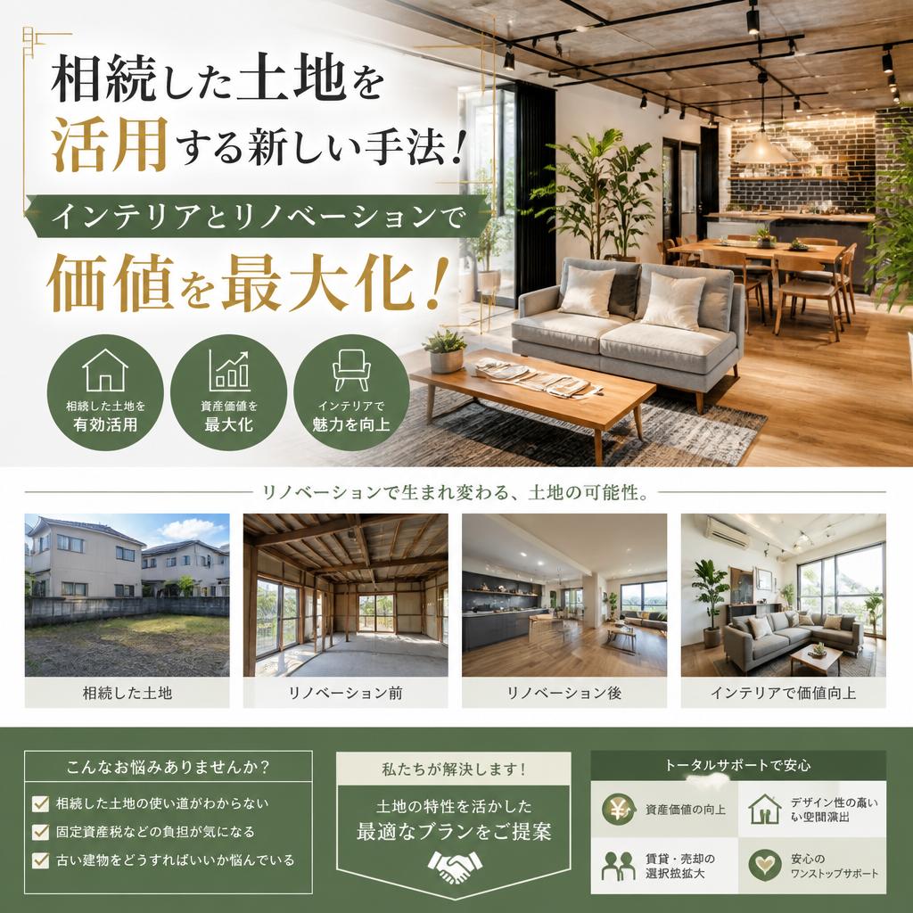 相続した土地を活用する新しい手法！インテリアとリノベーションで価値を最大化！