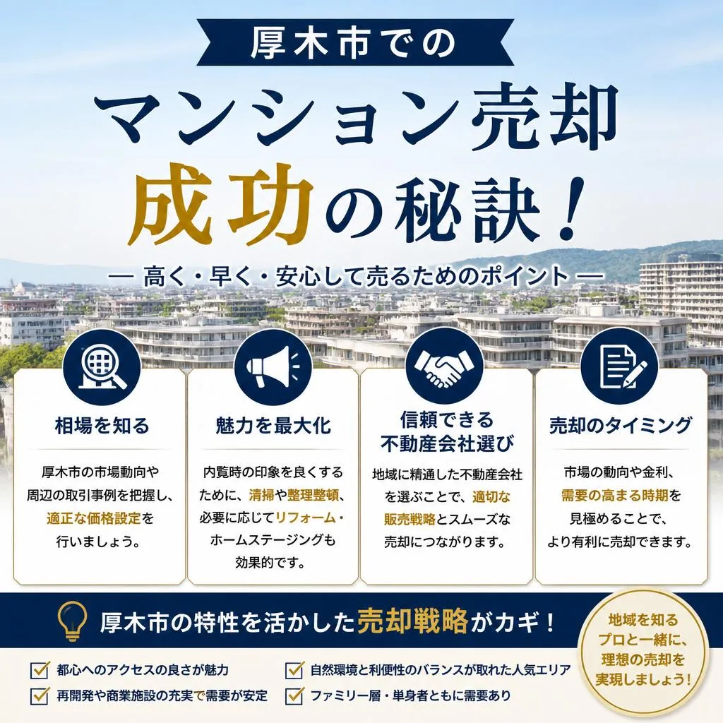厚木市でのマンション売却成功の秘訣！
