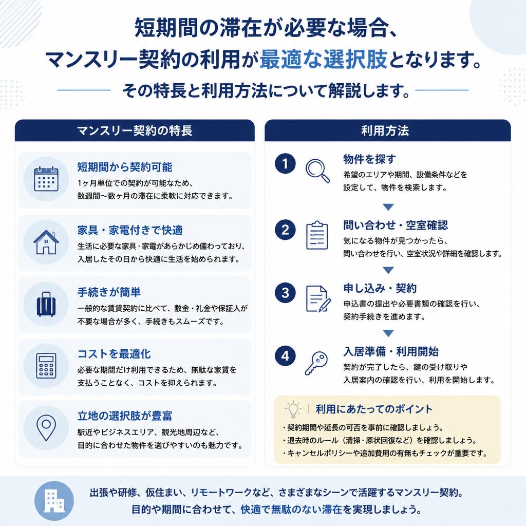 マンスリー契約の利点