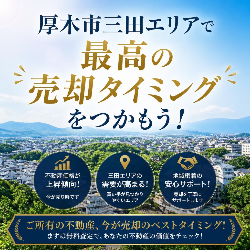 厚木市三田エリアで最高の売却タイミングをつかもう！