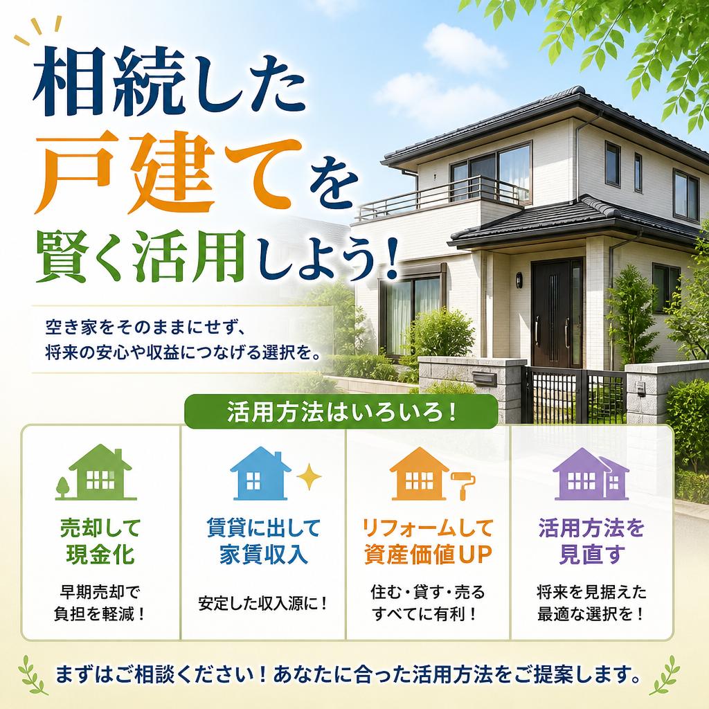 相続した戸建てを賢く活用しよう！