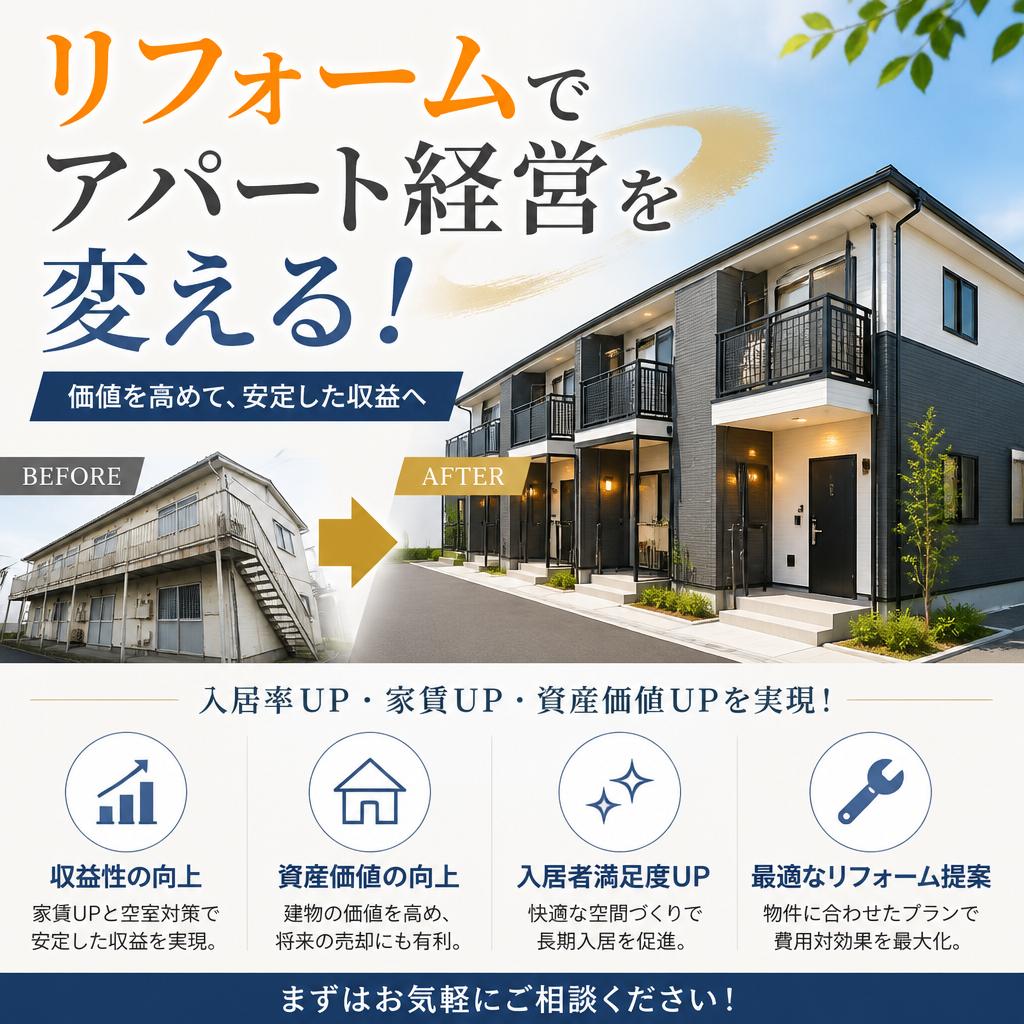 リフォームでアパート経営を変える！