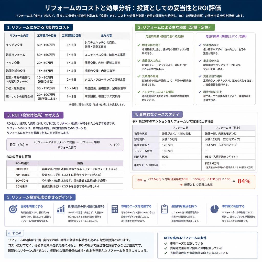リフォームの費用対効果を知る