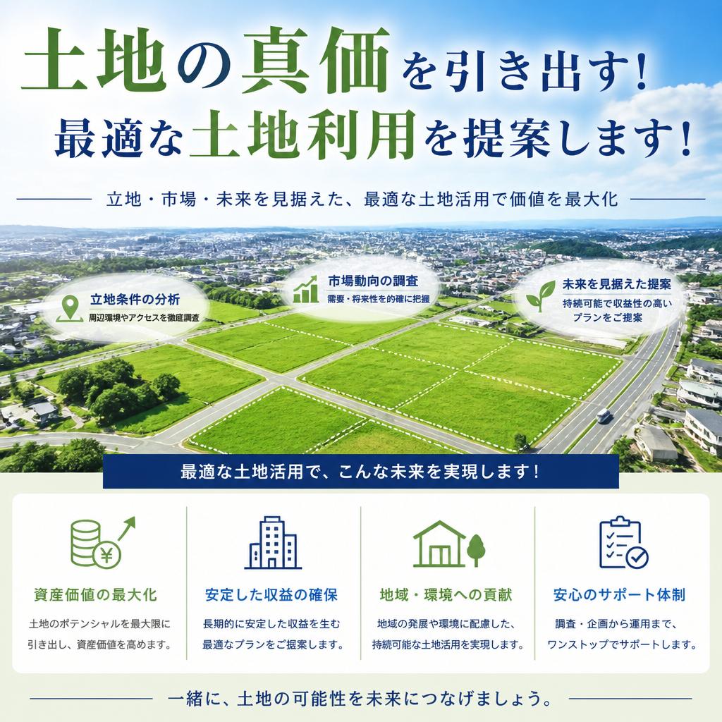 土地の真価を引き出す！最適な土地利用を提案します！
