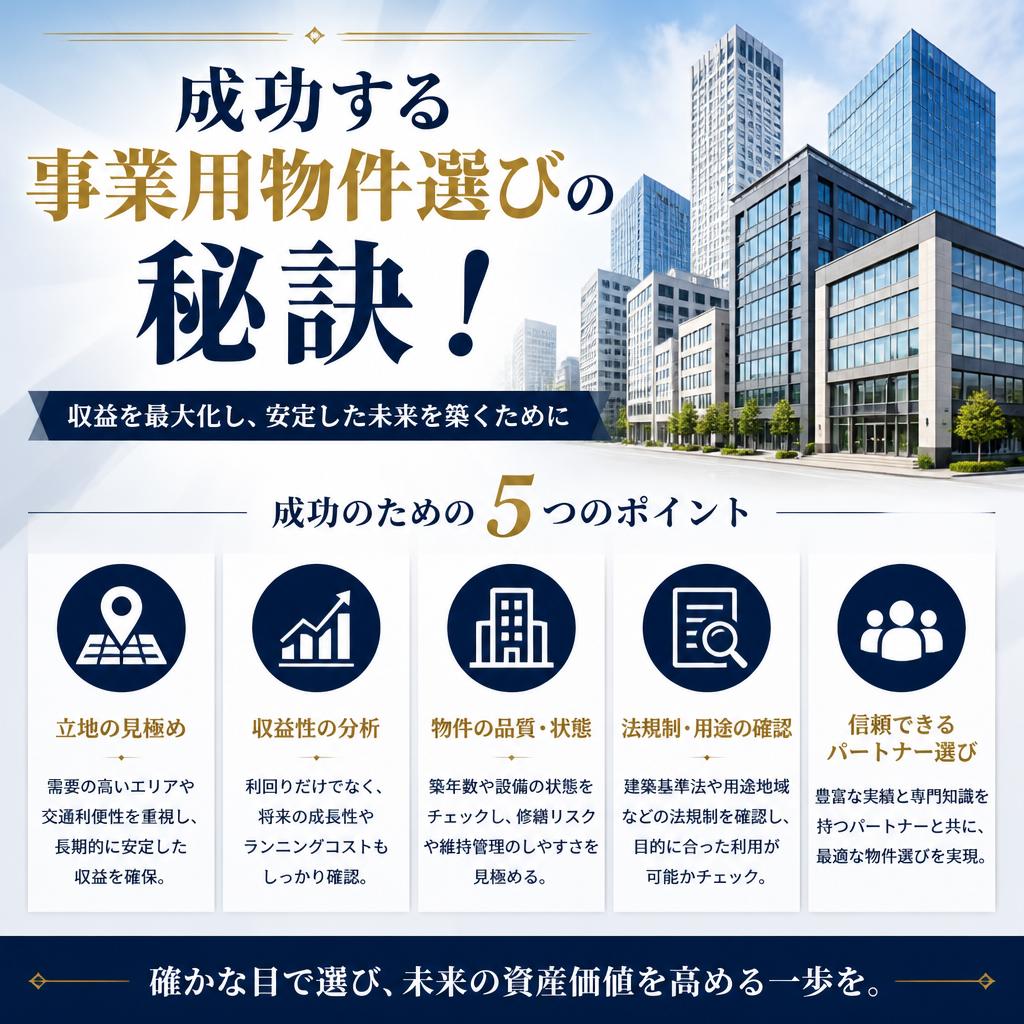 成功する事業用物件選びの秘訣！